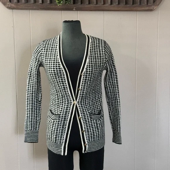 J. Crew • 100% Merino Wool Gold Button Cardigan Sweater - Picture 1 of 11